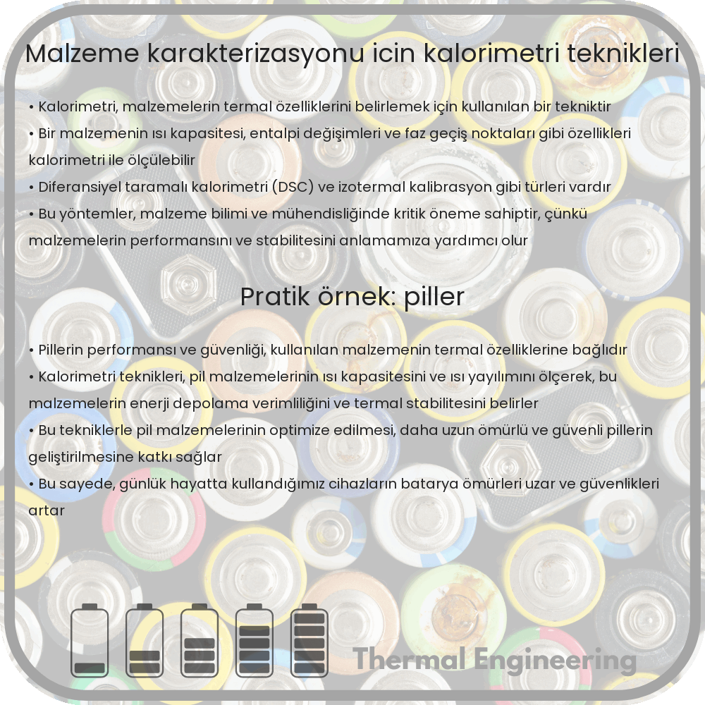 Malzeme Karakterizasyonu için Kalorimetri Teknikleri