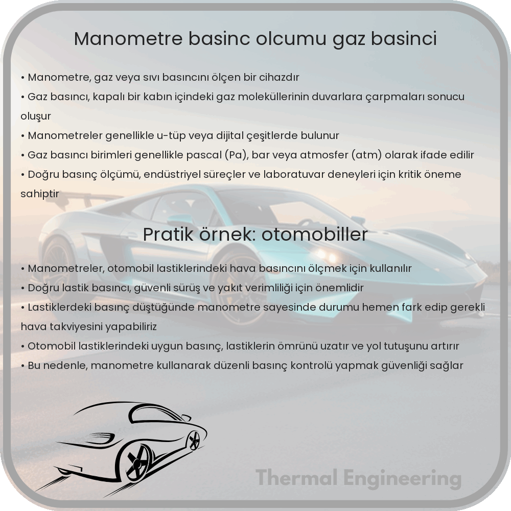 Manometre | Basınç Ölçümü, Gaz Basıncı