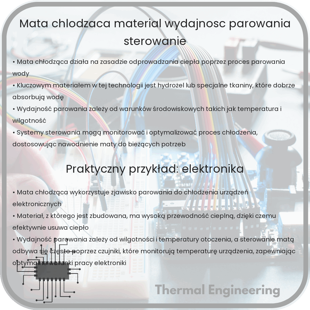 Mata chłodząca | Materiał, Wydajność Parowania, Sterowanie