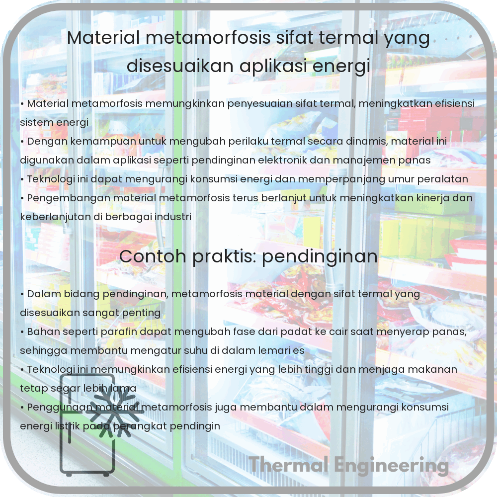 Material Metamorfosis | Sifat Termal yang Disesuaikan, Aplikasi Energi