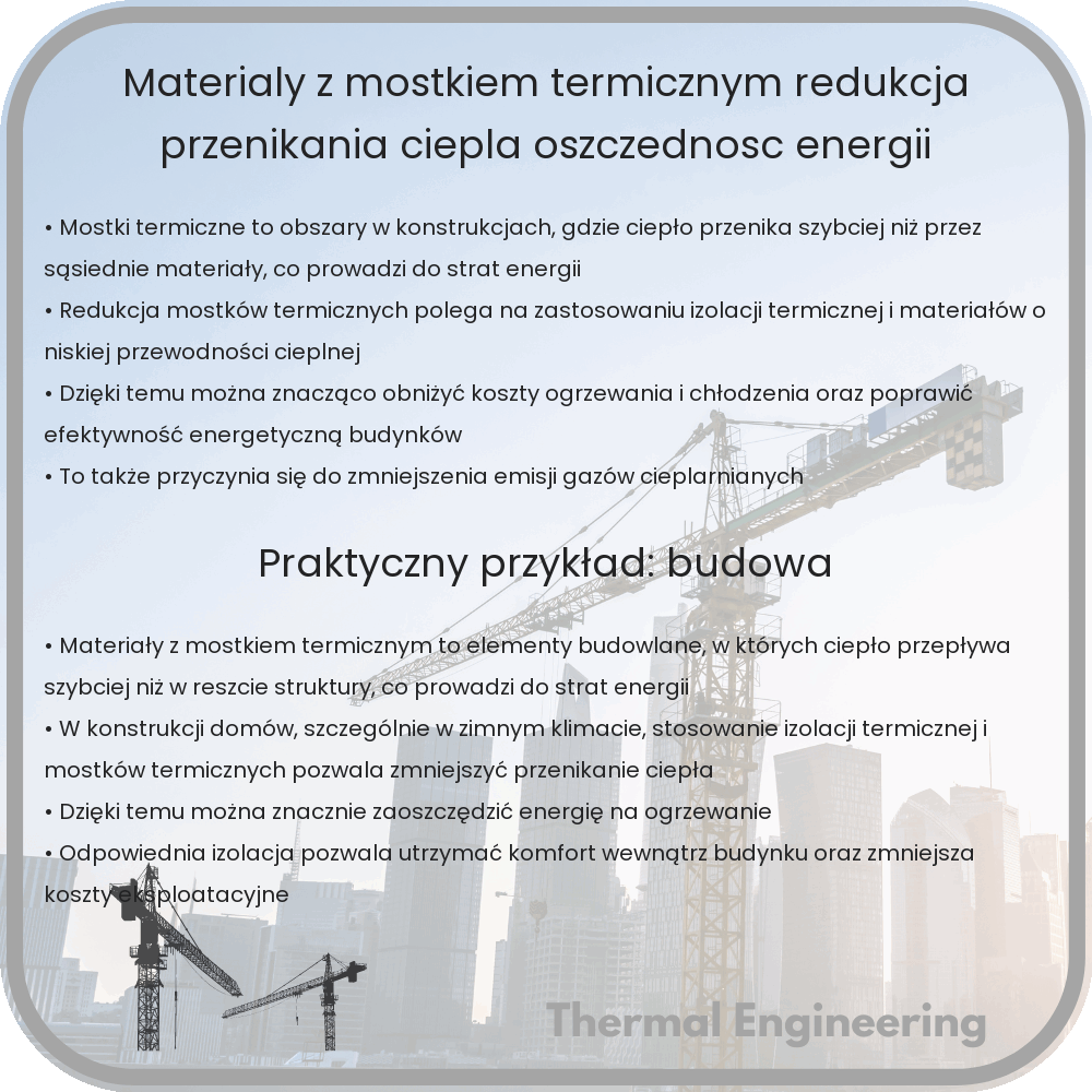 Materiały z mostkiem termicznym | Redukcja przenikania ciepła, oszczędność energii