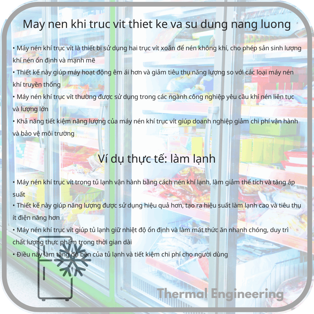 Máy nén khí trục vít | Thiết kế và Sử dụng năng lượng