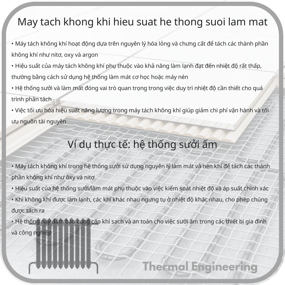 Máy Tách Không Khí | Hiệu Suất, Hệ Thống Sưởi/Làm Mát