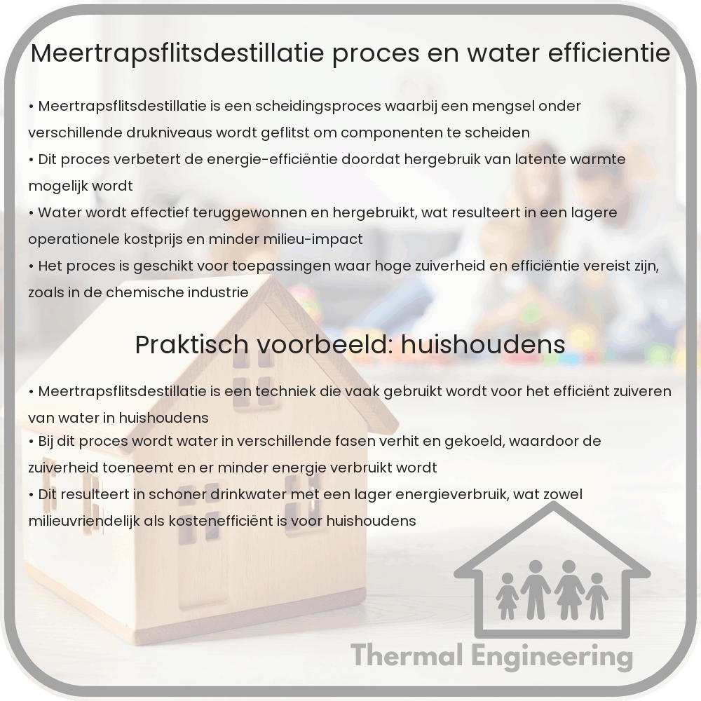 Meertrapsflitsdestillatie | Proces en Water efficiëntie