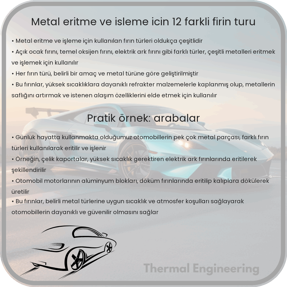 Metal Eritme ve İşleme İçin 12 Farklı Fırın Türü