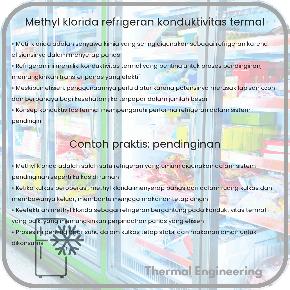 Methyl Klorida | Refrigeran, Konduktivitas Termal