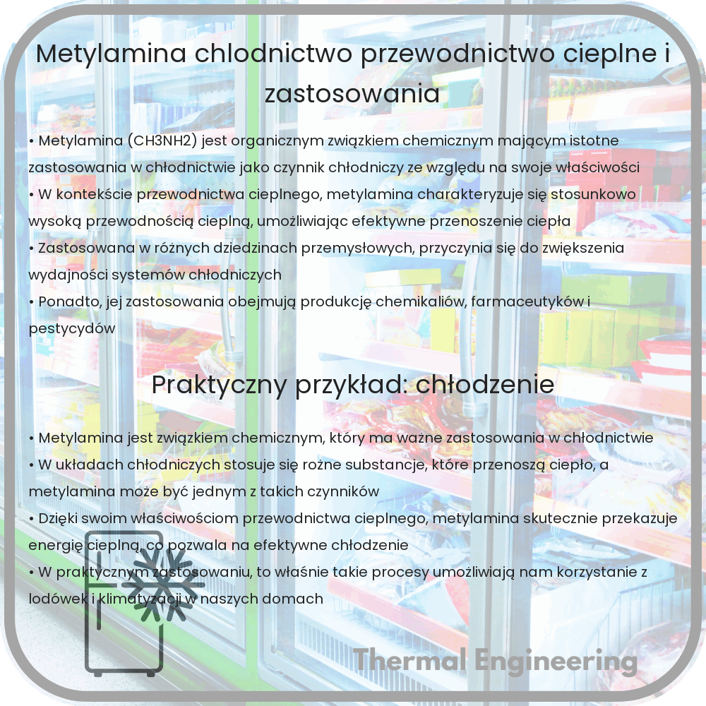 Metylamina | Chłodnictwo, Przewodnictwo Cieplne i Zastosowania