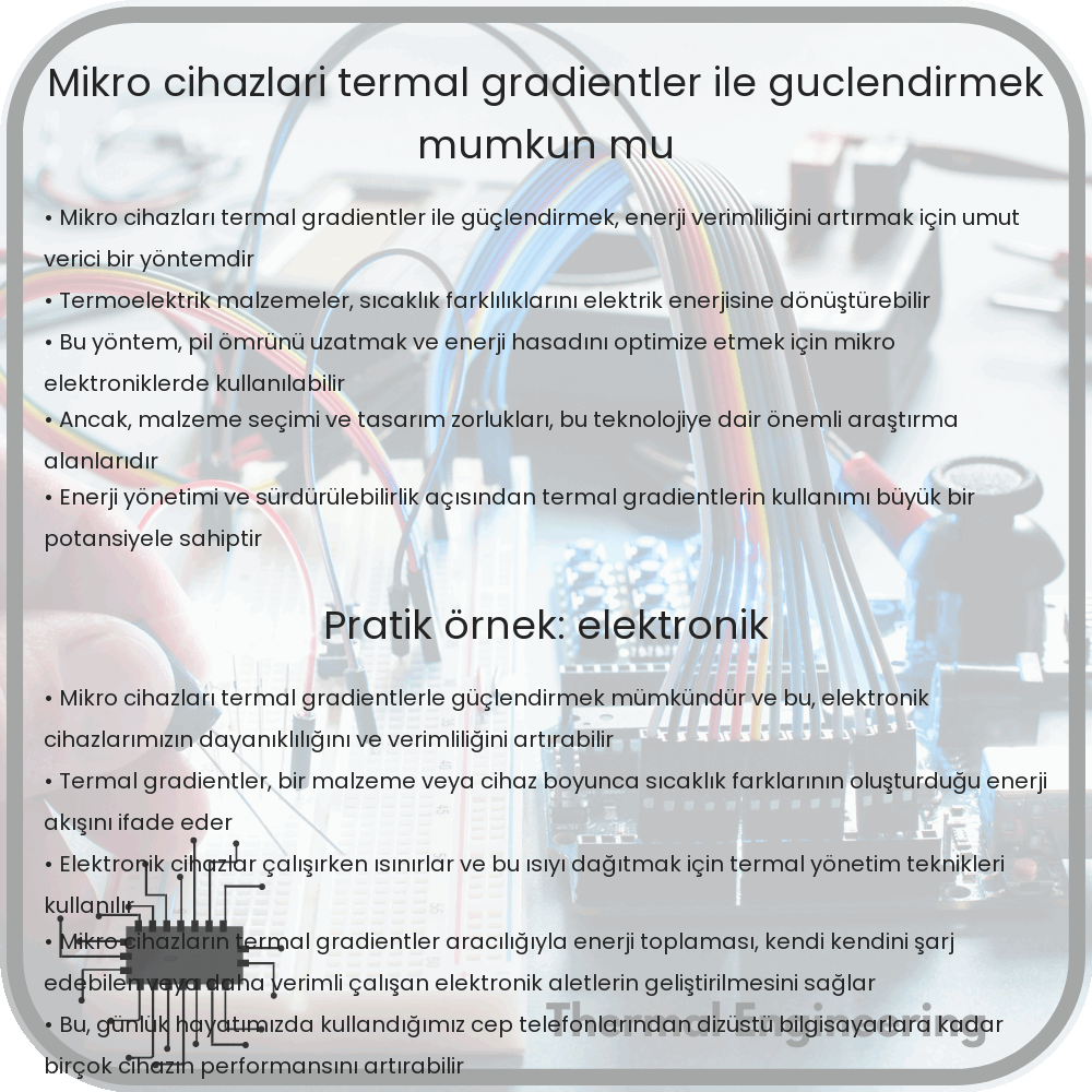 Mikro Cihazları Termal Gradientler ile Güçlendirmek Mümkün mü?