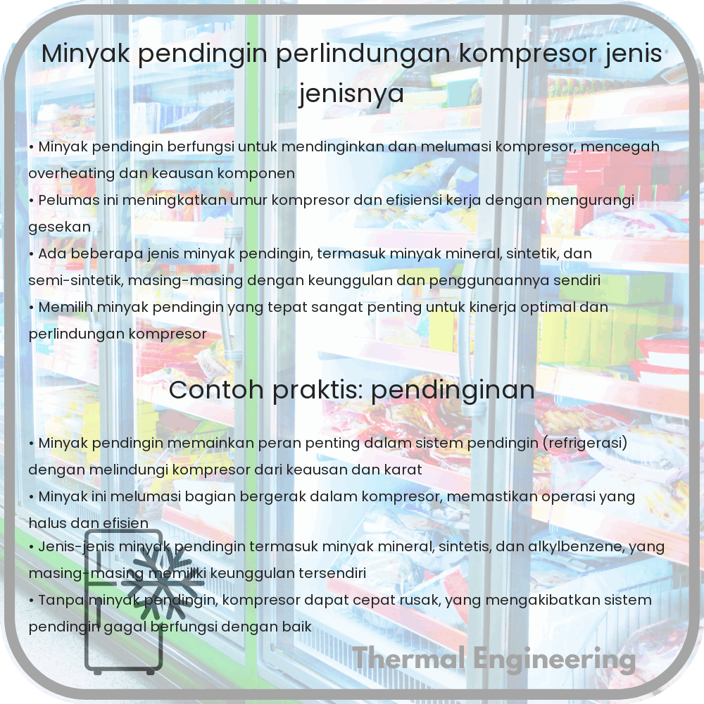 Minyak Pendingin | Perlindungan Kompresor & Jenis-jenisnya