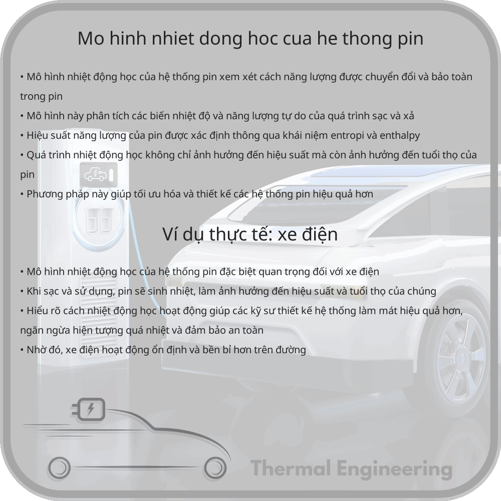 Mô hình nhiệt động học của hệ thống pin
