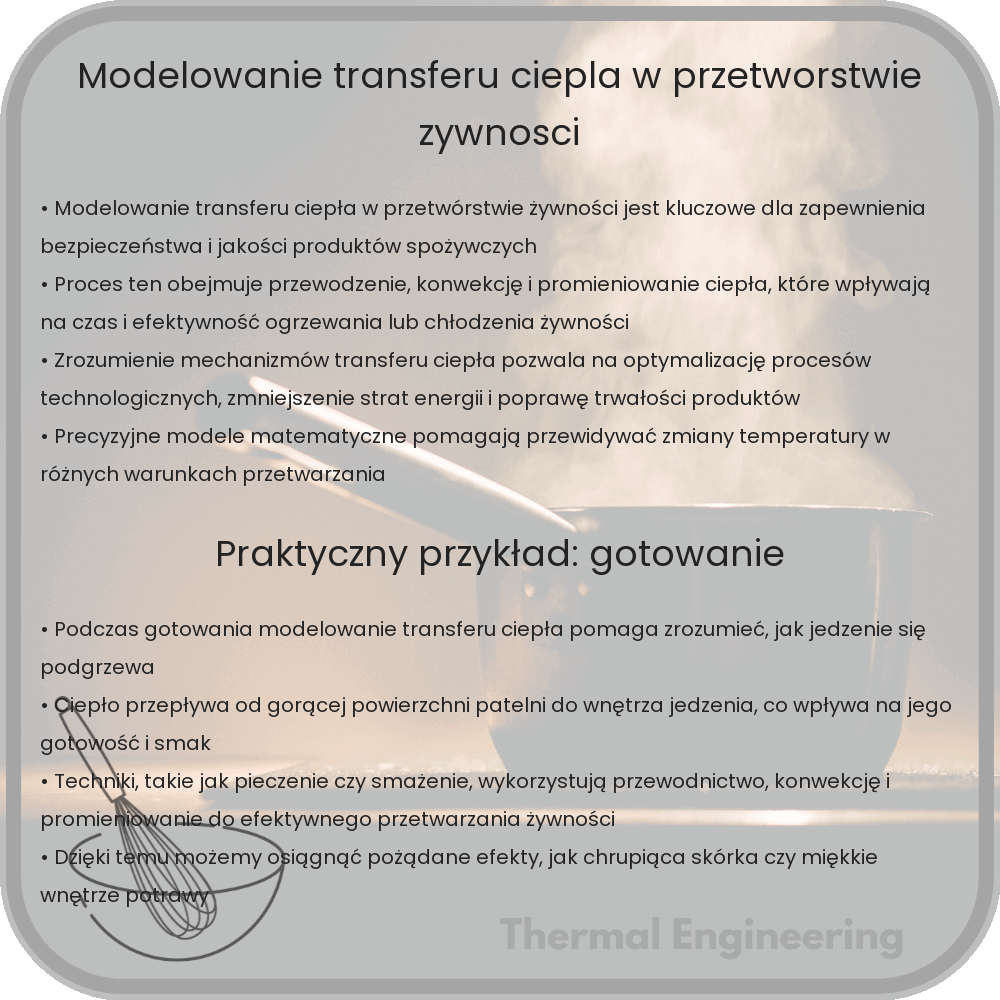 Modelowanie transferu ciepła w przetwórstwie żywności
