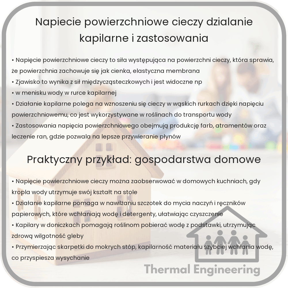 Napięcie powierzchniowe cieczy | Działanie kapilarne i zastosowania