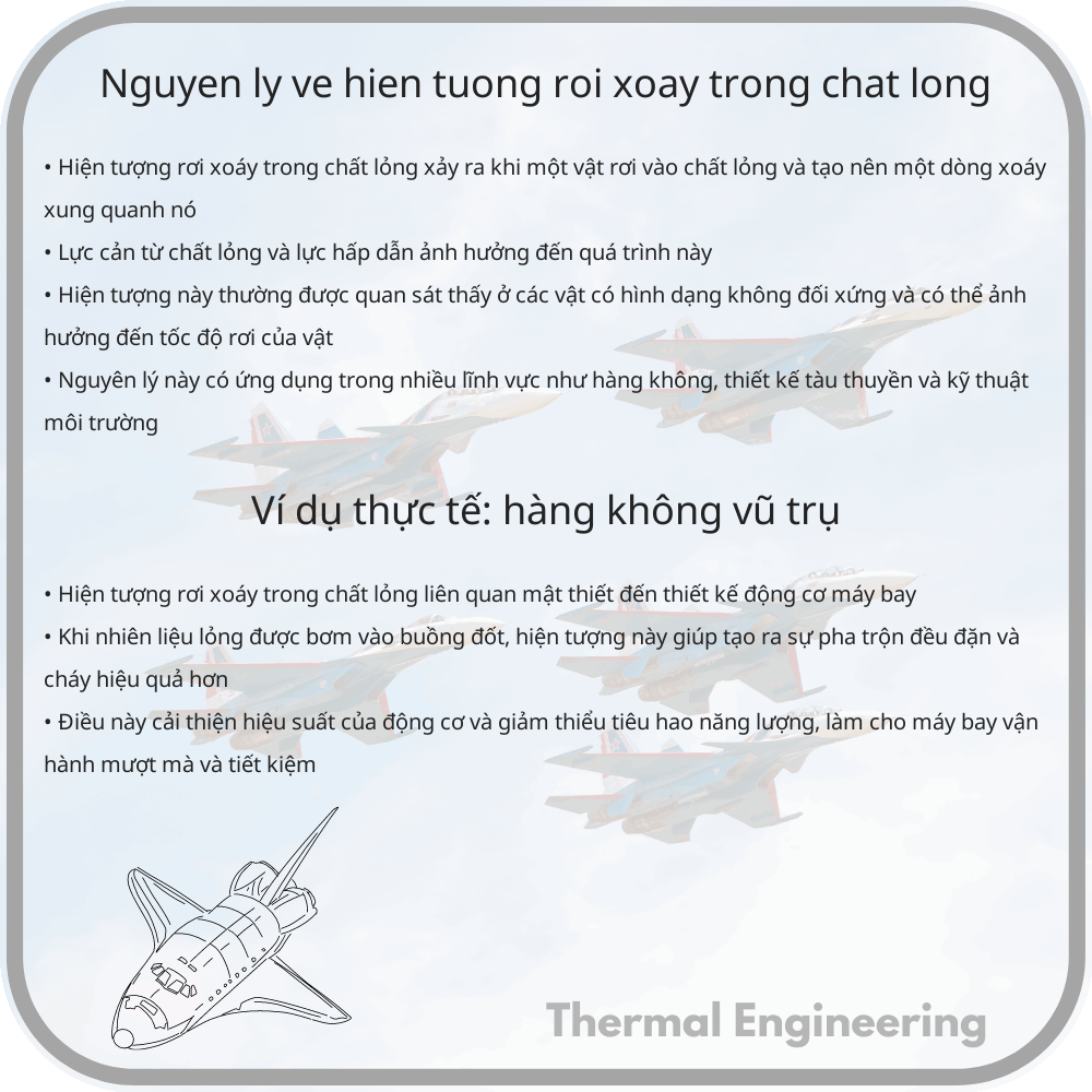 Nguyên lý về hiện tượng rơi xoáy trong chất lỏng