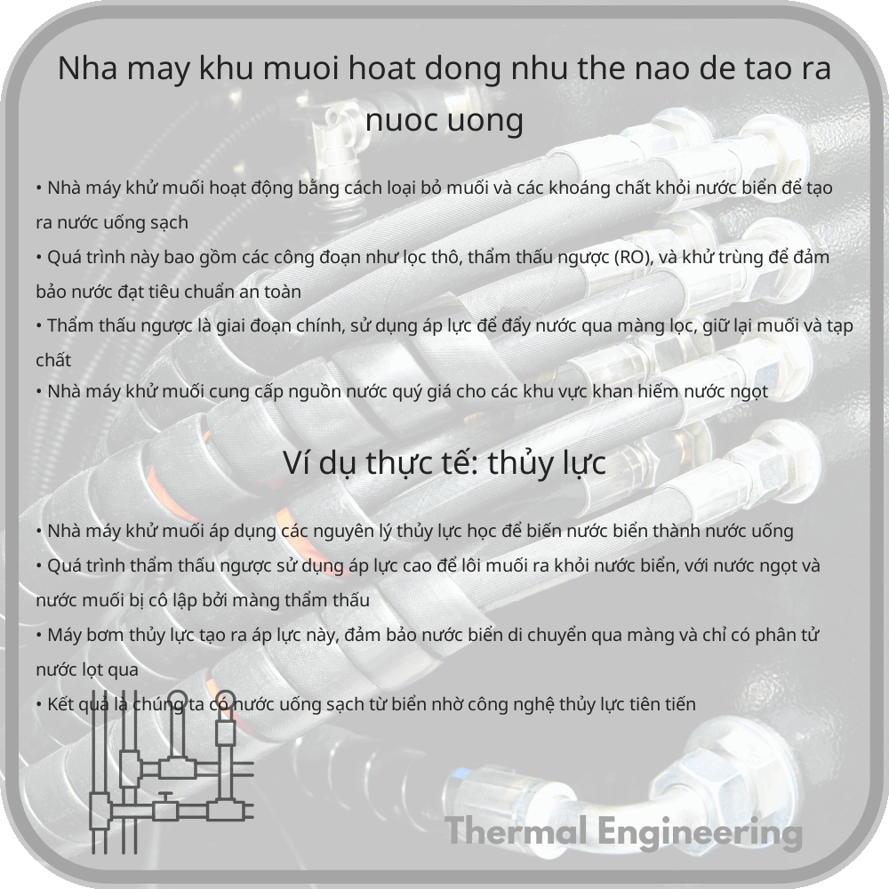 Nhà máy khử muối hoạt động như thế nào để tạo ra nước uống?