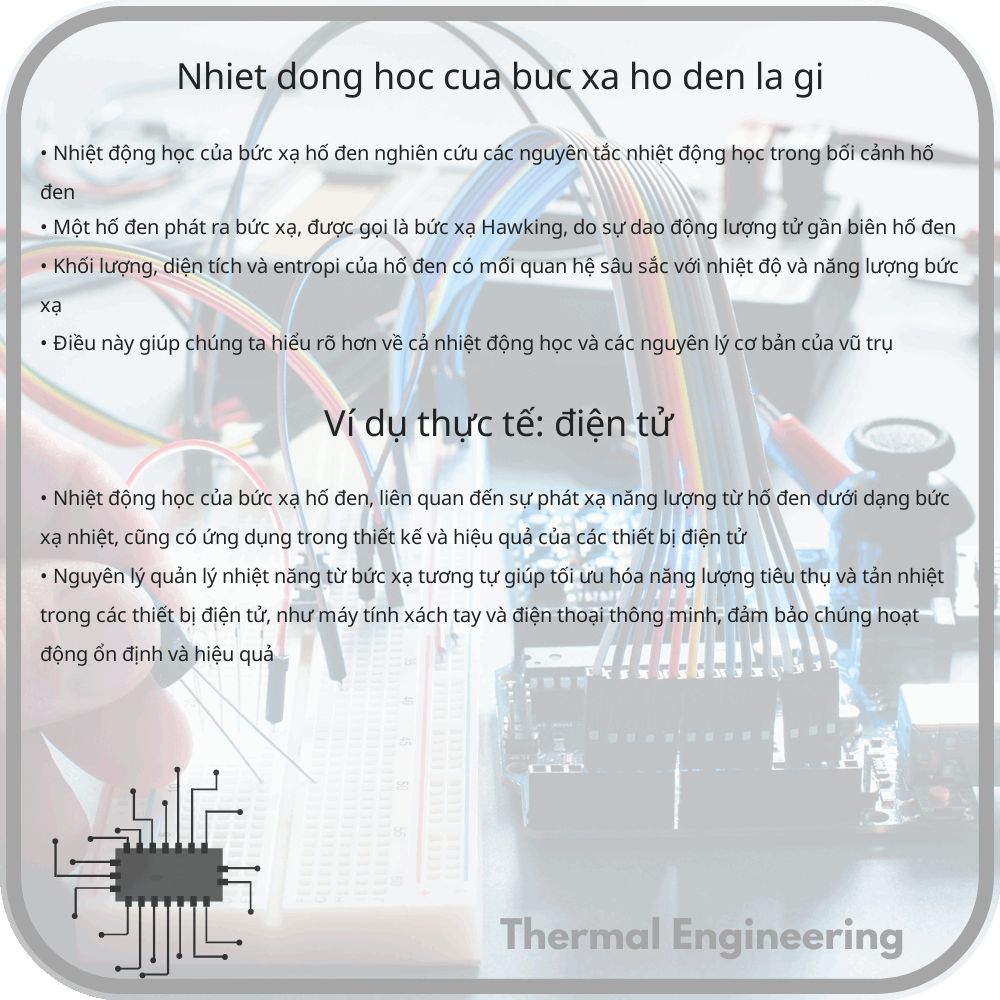 Nhiệt động học của bức xạ hố đen là gì