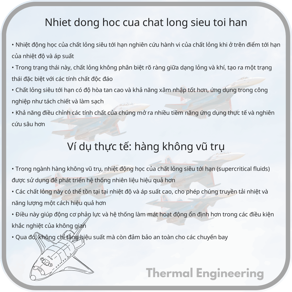 Nhiệt động học của chất lỏng siêu tới hạn