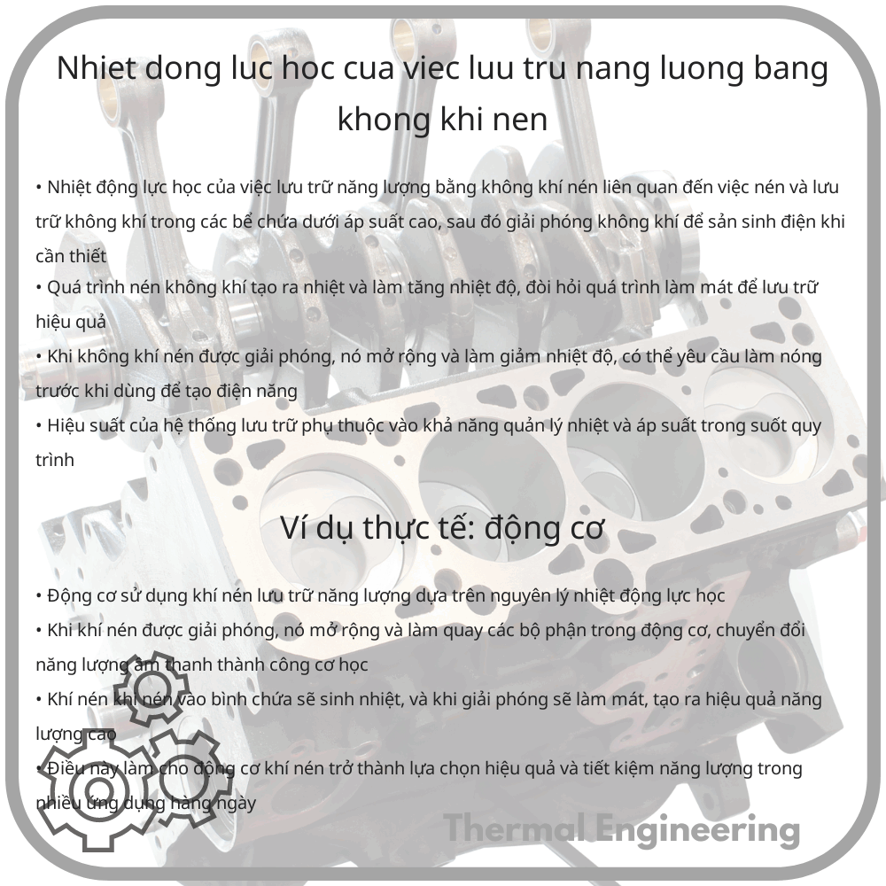 Nhiệt động lực học của việc lưu trữ năng lượng bằng không khí nén