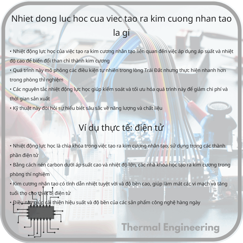 Nhiệt động lực học của việc tạo ra kim cương nhân tạo là gì