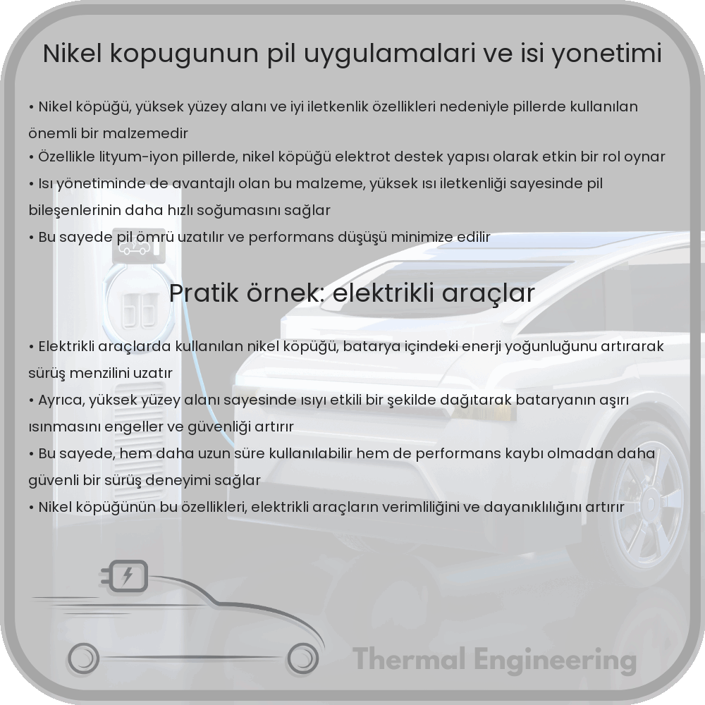 Nikel Köpüğünün Pil Uygulamaları ve Isı Yönetimi