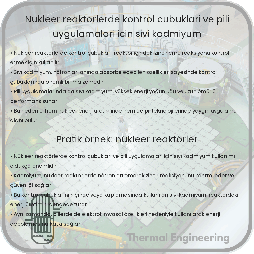 Nükleer Reaktörlerde Kontrol Çubukları ve Pili Uygulamaları İçin Sıvı Kadmiyum