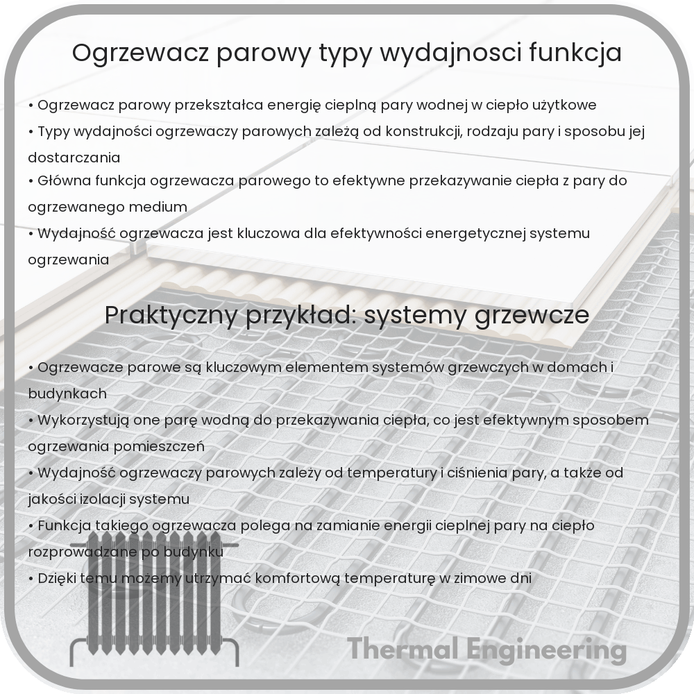 Ogrzewacz Parowy | Typy Wydajności, Funkcja