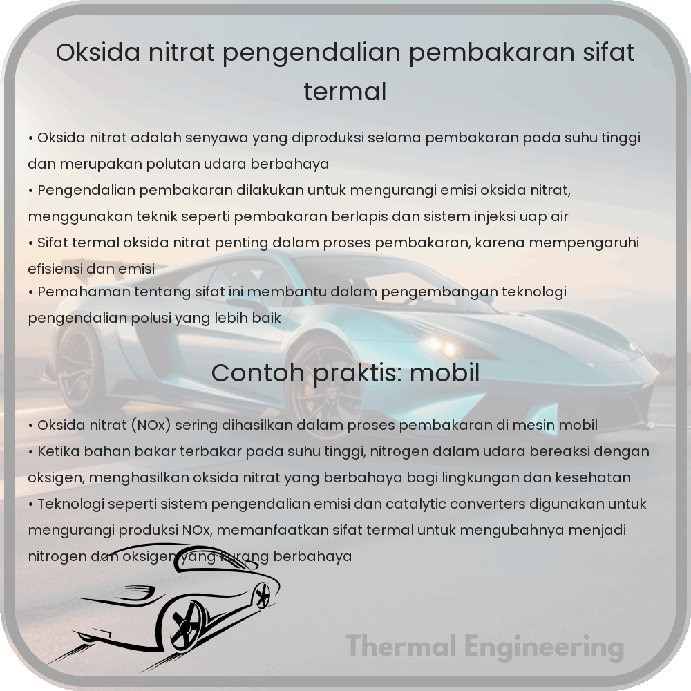 Oksida Nitrat | Pengendalian Pembakaran, Sifat Termal