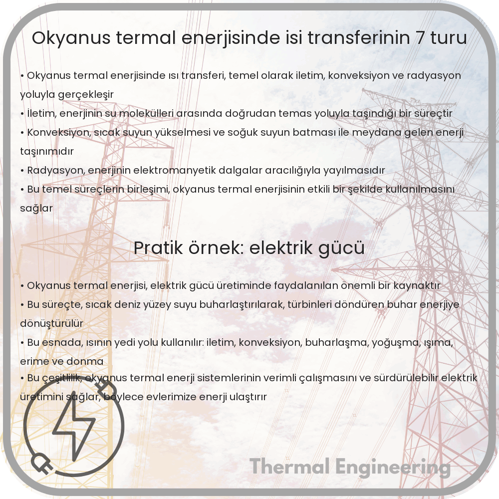 Okyanus Termal Enerjisinde Isı Transferinin 7 Türü