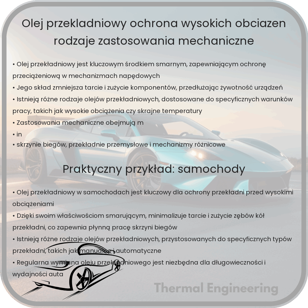 Olej Przekładniowy | Ochrona Wysokich Obciążeń, Rodzaje, Zastosowania Mechaniczne