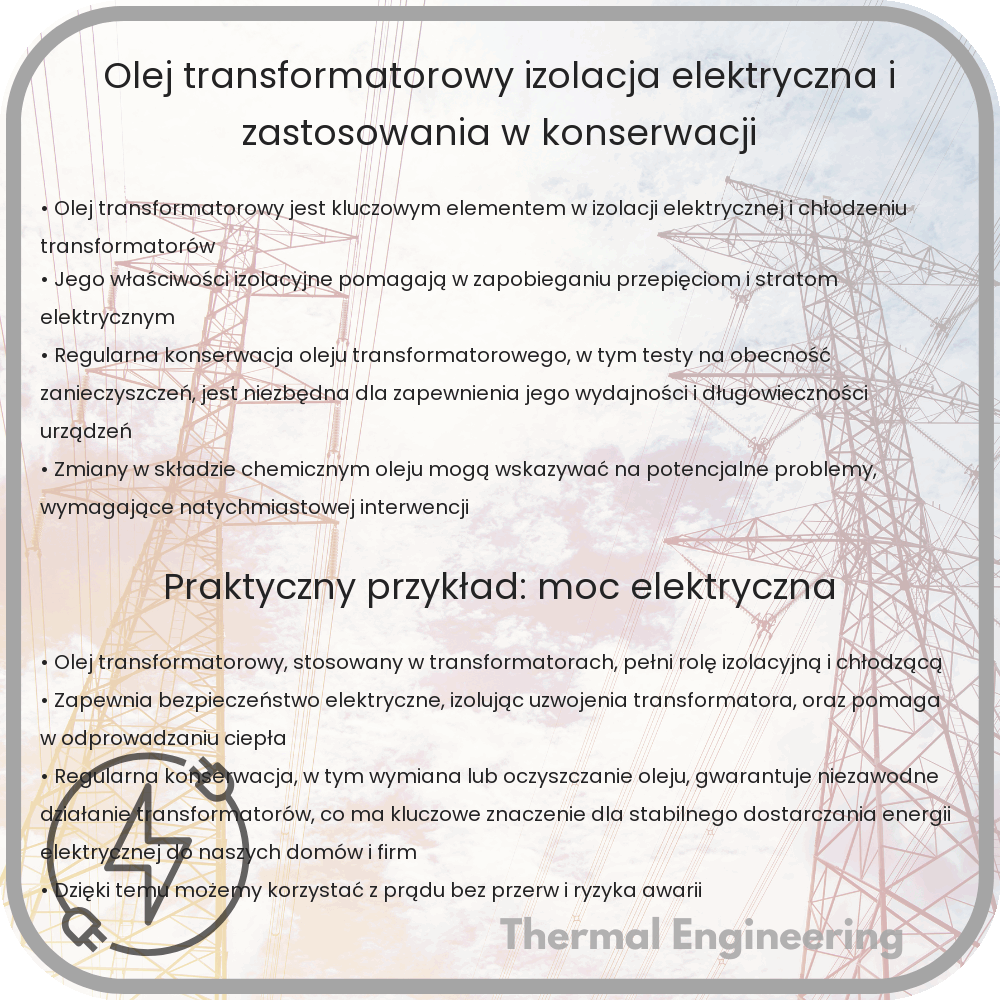Olej transformatorowy | Izolacja elektryczna i zastosowania w konserwacji