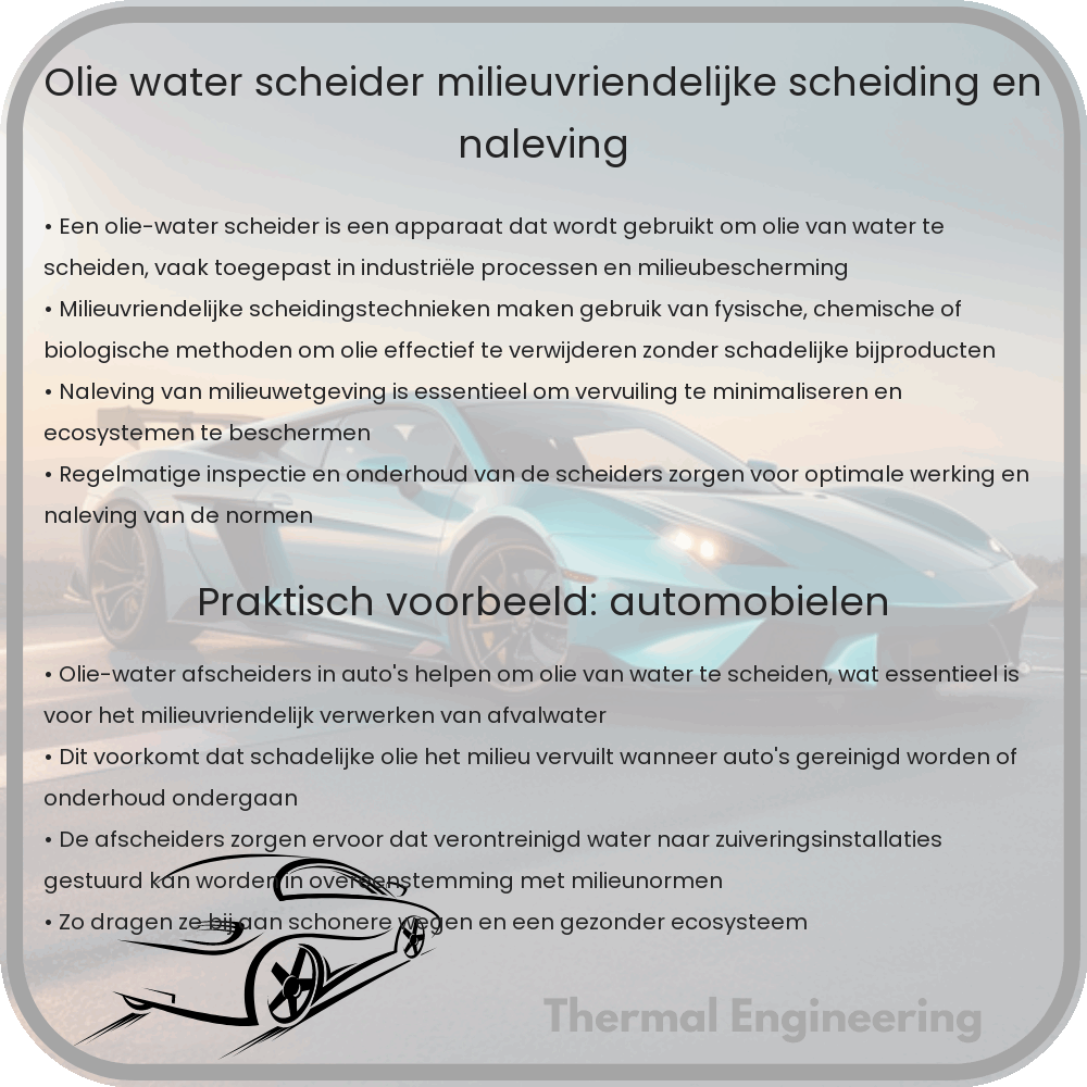 Olie-Water Scheider | Milieuvriendelijke Scheiding en Naleving
