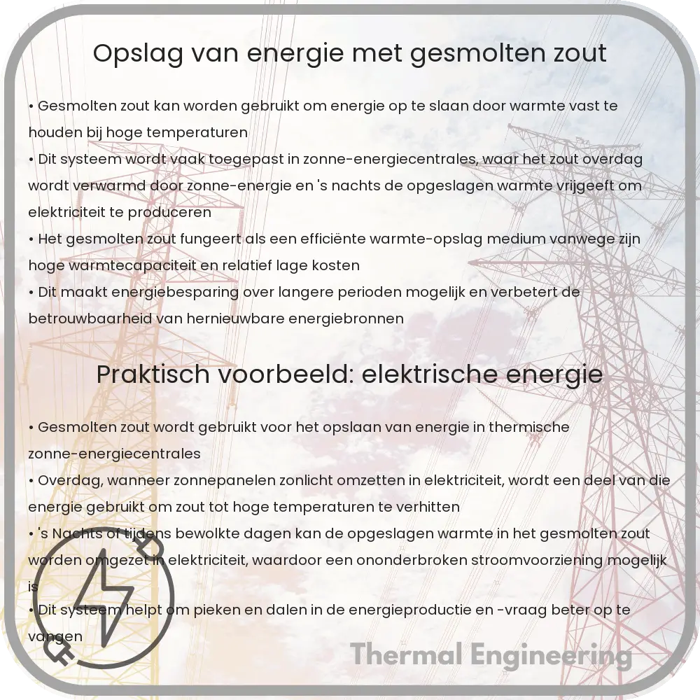 Opslag van energie met gesmolten zout
