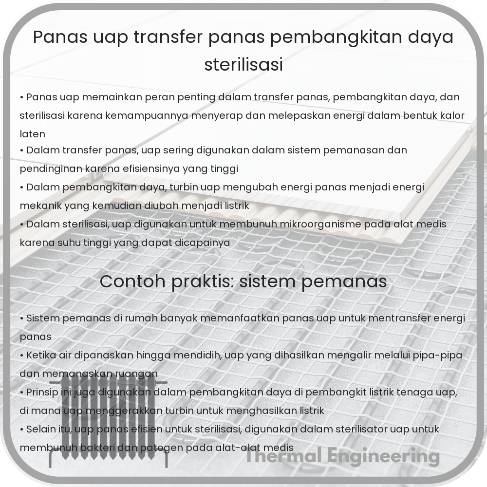 Panas Uap: Transfer Panas, Pembangkitan Daya & Sterilisasi