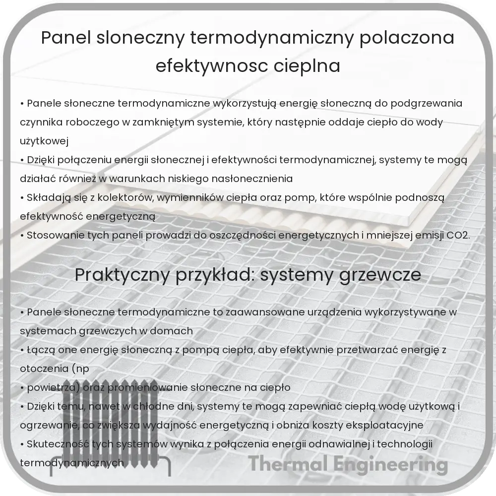 Panel słoneczny termodynamiczny | Połączona efektywność cieplna