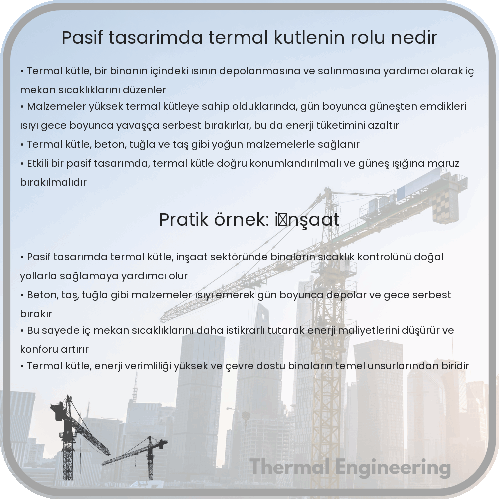 Pasif Tasarımda Termal Kütlenin Rolü Nedir?