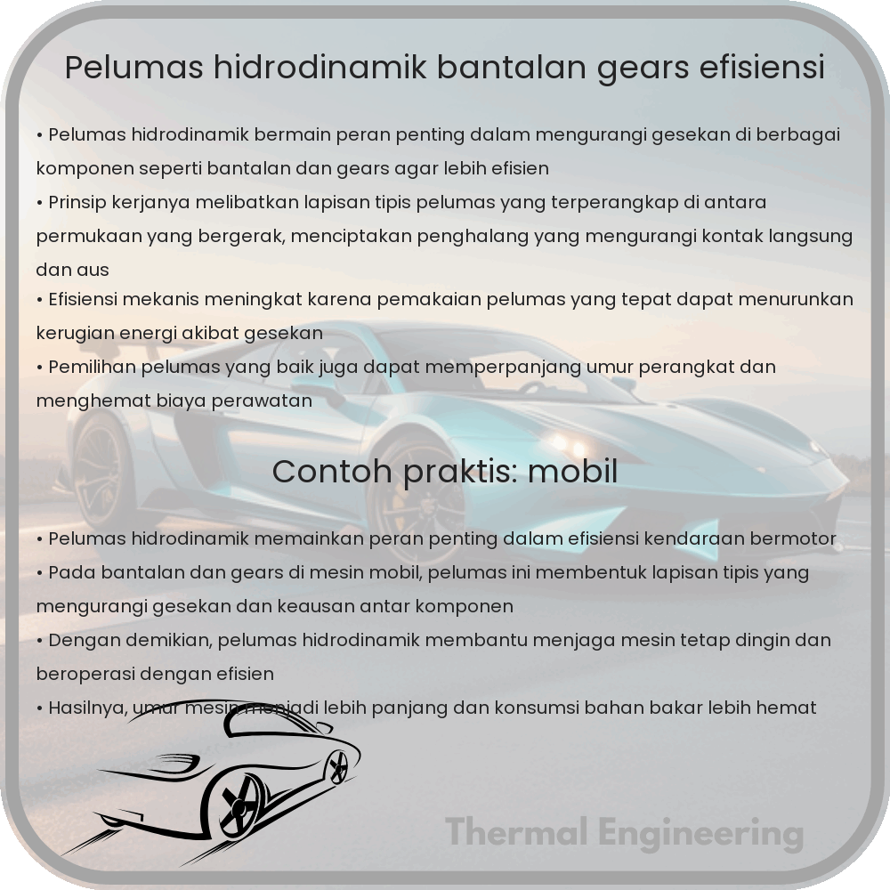 Pelumas Hidrodinamik | Bantalan, Gears & Efisiensi
