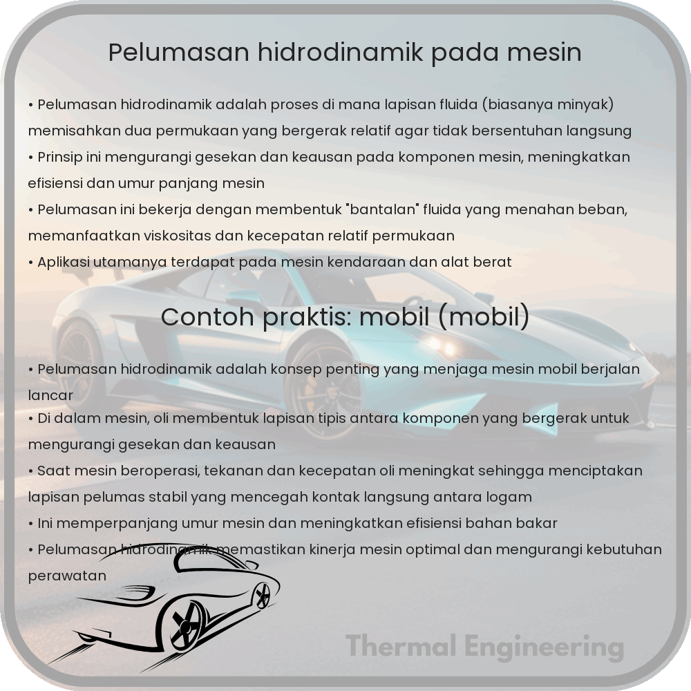 Pelumasan Hidrodinamik pada Mesin