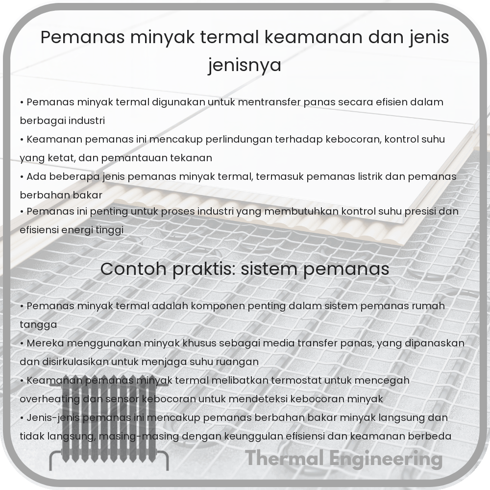 Pemanas Minyak Termal | Keamanan dan Jenis-jenisnya