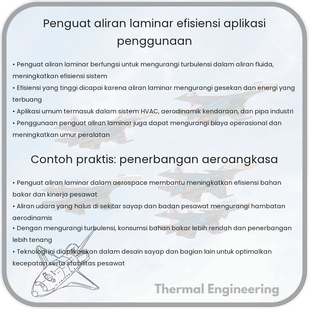 Penguat Aliran Laminar | Efisiensi, Aplikasi & Penggunaan