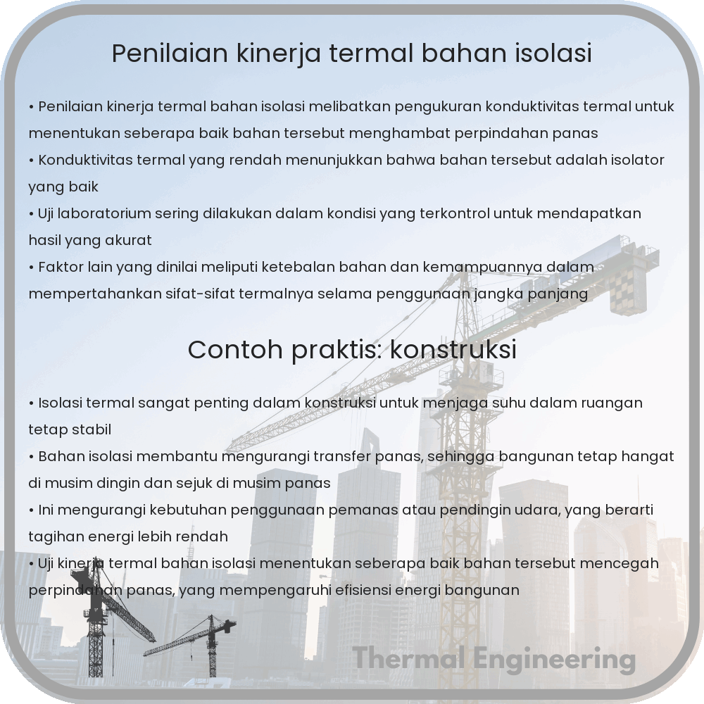 Penilaian Kinerja Termal Bahan Isolasi