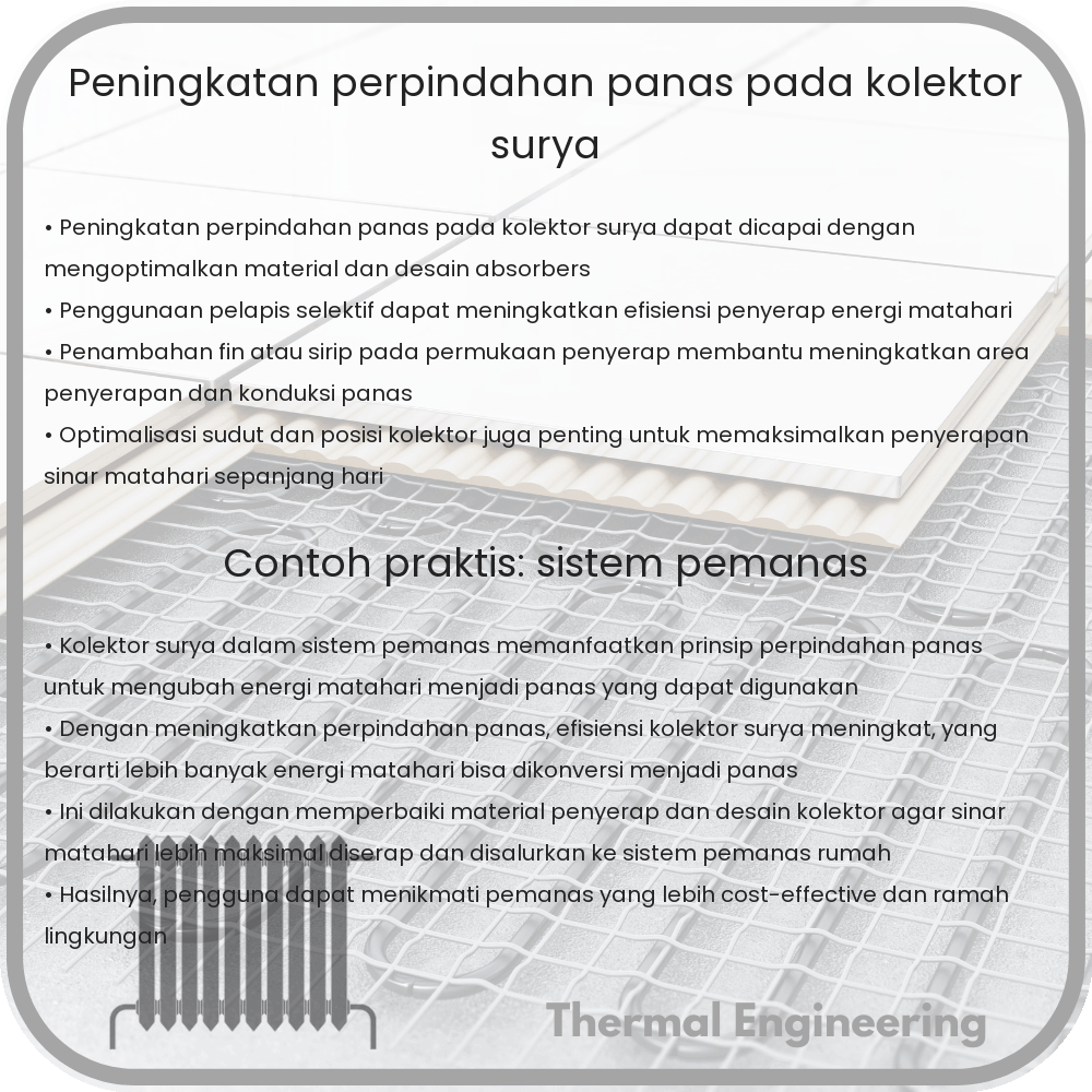 Peningkatan Perpindahan Panas pada Kolektor Surya