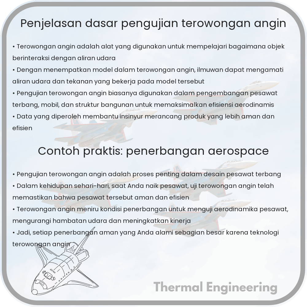 Penjelasan Dasar Pengujian Terowongan Angin