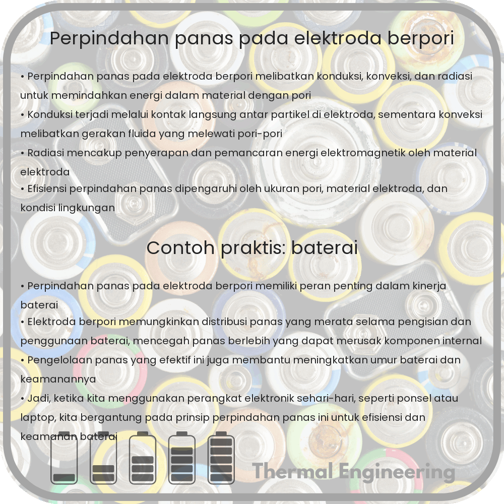 Perpindahan Panas pada Elektroda Berpori