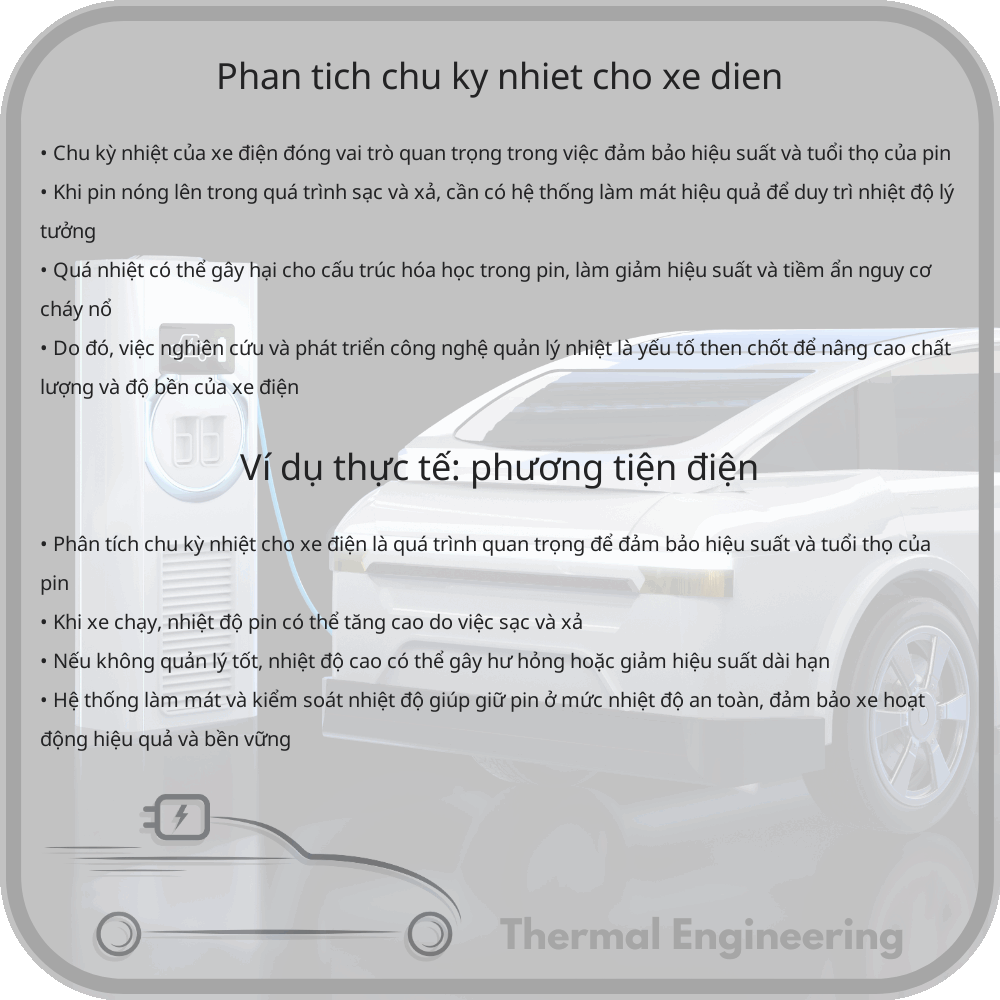 Phân tích chu kỳ nhiệt cho xe điện