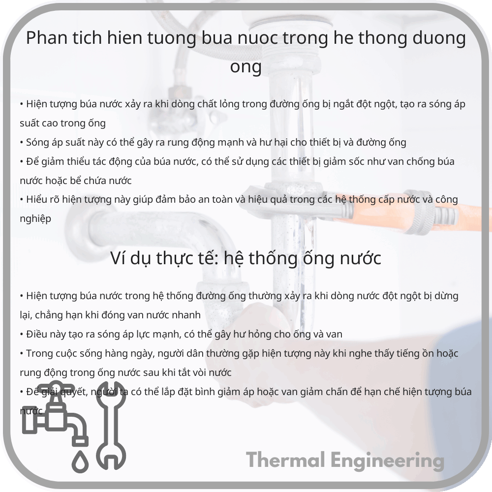 Phân tích hiện tượng búa nước trong hệ thống đường ống