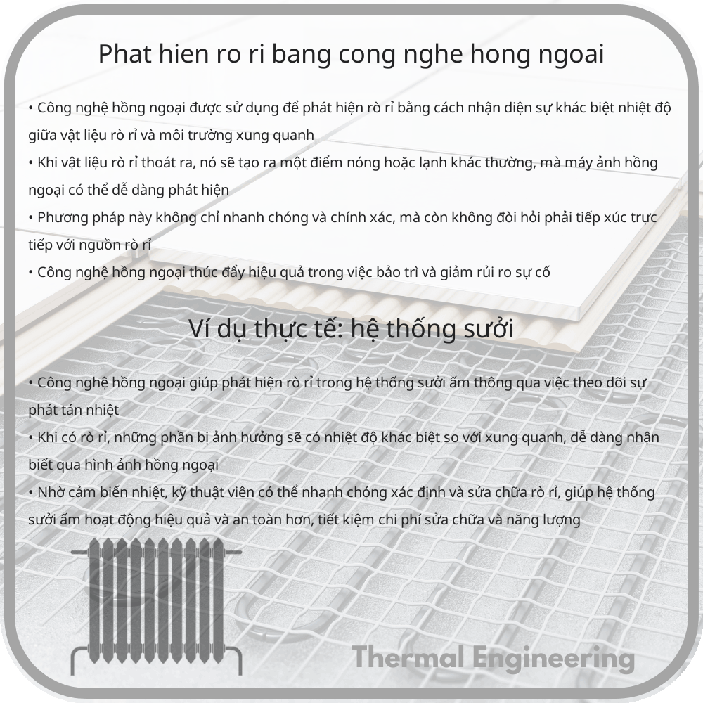 Phát hiện rò rỉ bằng công nghệ hồng ngoại
