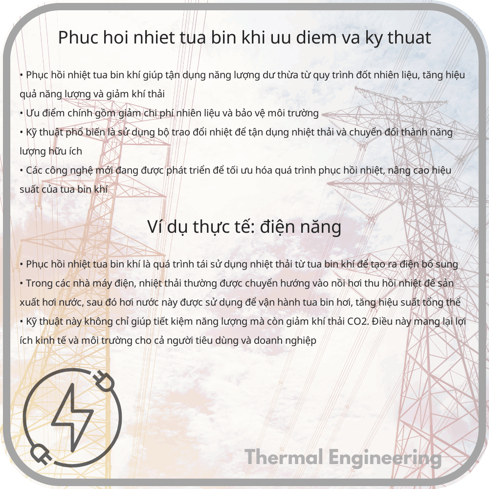 Phục Hồi Nhiệt Tua Bin Khí | Ưu Điểm và Kỹ Thuật
