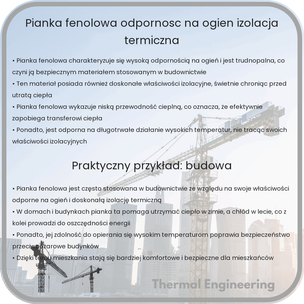 Pianka fenolowa | Odporność na ogień, izolacja termiczna