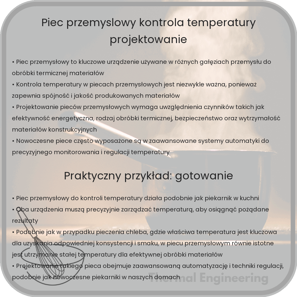 Piec przemysłowy | Kontrola temperatury, projektowanie
