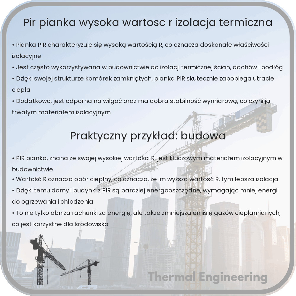 PIR Pianka | Wysoka wartość R, Izolacja termiczna