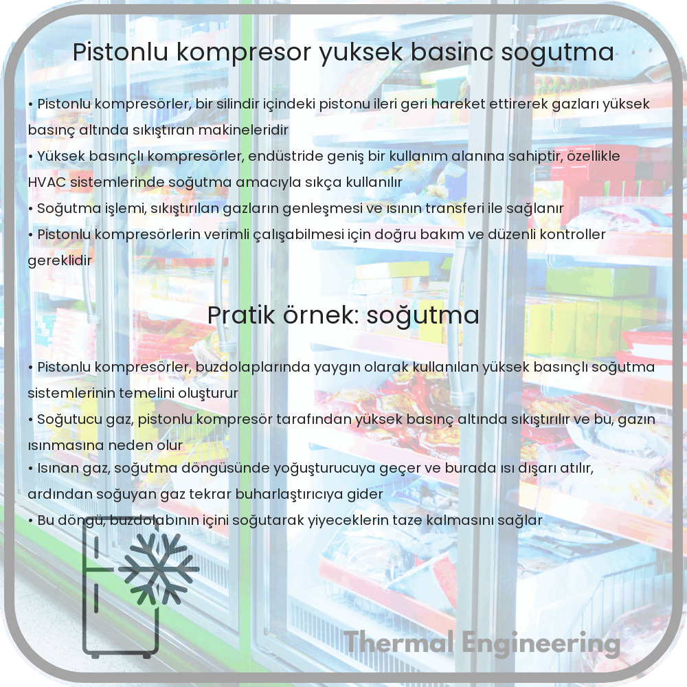 Pistonlu Kompresör | Yüksek Basınç, Soğutma